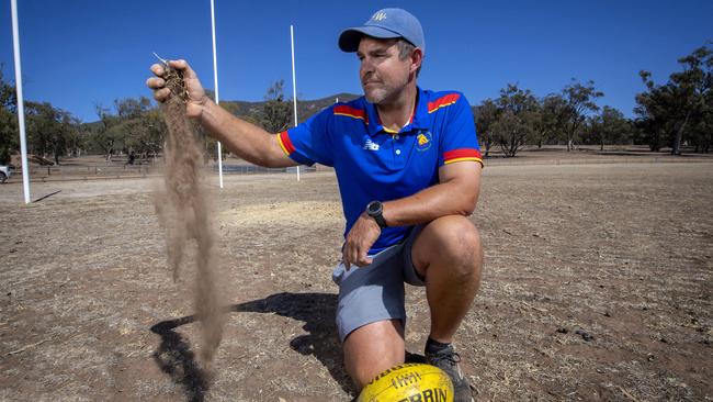 Joe Koch, farmer and president of the Boolaroo Melrose and Wilmington Football Club at the Melrose oval. Picture Mark Brake