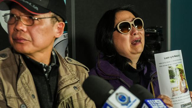 Parents of Qi Yu appeal for help. Picture: AAP Image/Brendan Esposito