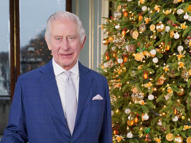 LONDON, ENGLAND - DECEMBER 7: In this image released on December 23, 2023, King Charles III poses during the recording of his Christmas message at Buckingham Palace on December 7, 2023 in London, England. His Majesty The KingÃ¢â¬â¢s Christmas message will be broadcast on Christmas Day, Monday 25th December 2023. The message was filmed in the Centre Room at Buckingham Palace, located in the East Wing, opens onto the Buckingham Palace balcony and overlooks The Victoria Memorial and The Mall, where crowds gathered to celebrate The Coronation in May. (Photo by Jonathan Brady - WPA Pool /Getty Images)