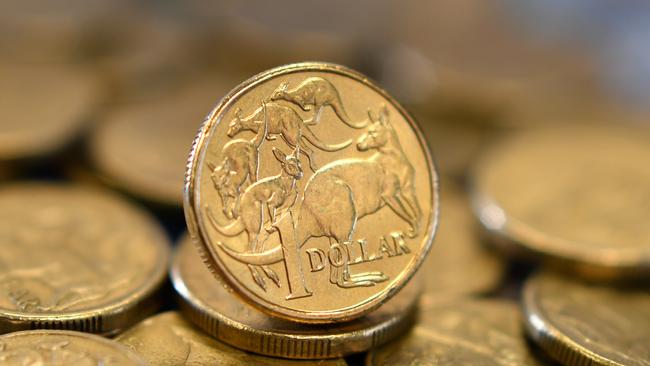 Australian dollars in Sydney, Friday, September 22, 2017. The Aussie dollar remained below 80 US cents on Friday morning with lower iron ore prices lower, signals that a US interest rate hike was coming. (AAP Image/Joel Carrett) NO ARCHIVING