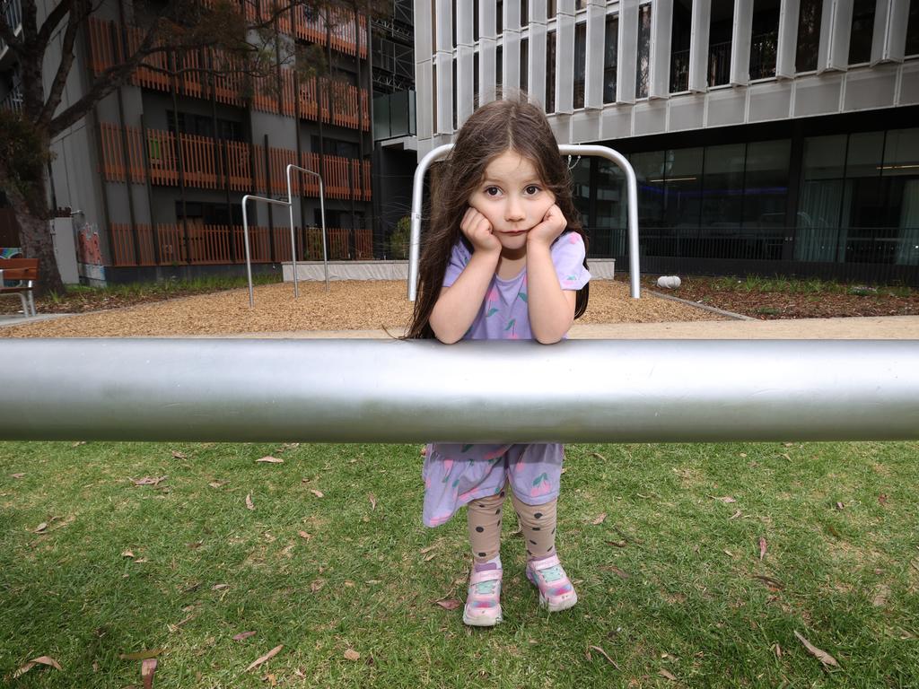 Avaline 3, is not the only one unhappy with the lack of play equipment. Picture: David Caird