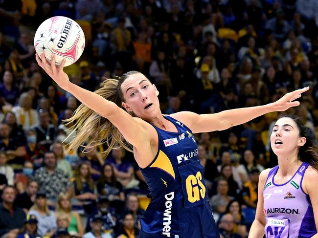 Cara Koenen of the Sunshine Coast Lightning at University of Sunshine Coast Stadium. Picture: Bradley Kanaris/Getty Images