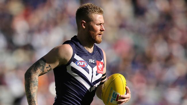 Cam McCarthy collapsed at training on Wednesday. Picture: Getty Images