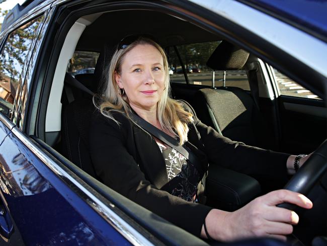 Michelle Carter at Newport Beach car park where she was racing other council members to Chatswood. Picture: Adam Yip.