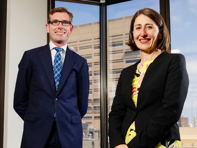 Gladys Berejiklian and her new deputy Dominic Perrottet. Picture: Jonathan Ng