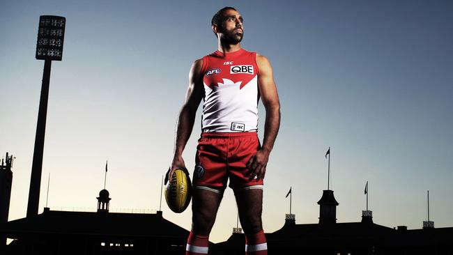 Adam Goodes is featured in a documentary The Final Quarter which is being shown on Channel 10 on Thursday night. Picture: Phil Hillyard.