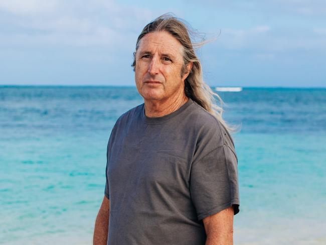 EMBARGO FOR TWAM 29 APRIL 2023. FEE MAY APPLY. Australian Author Tim Winton at Nigaloo Reef, WA. Photo: Violeta J Brosig / Blue Media Exmouth / Supplied