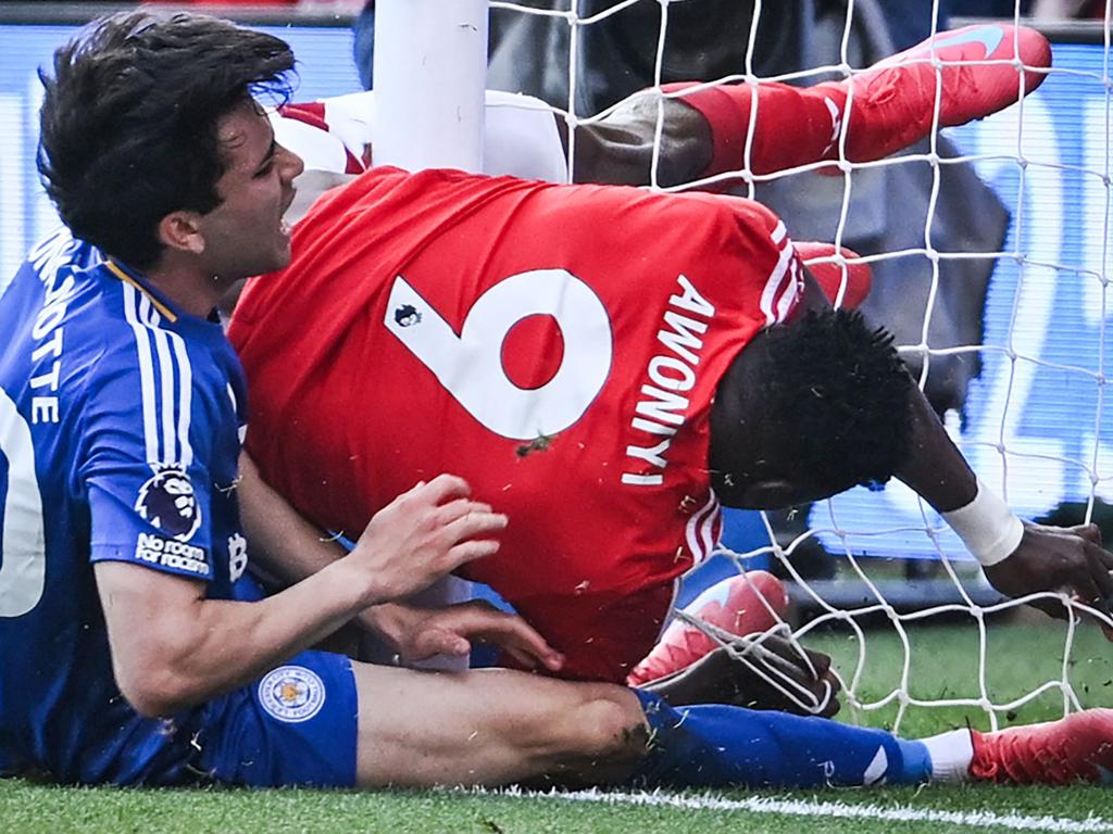 Nottingham Forest's Nigerian striker Taiwo Awoniyi (C) placed in an induced coma. Picture: Justin Tallis / AFP