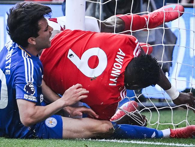 Nottingham Forest's Nigerian striker Taiwo Awoniyi (C) placed in an induced coma. Picture: Justin Tallis / AFP