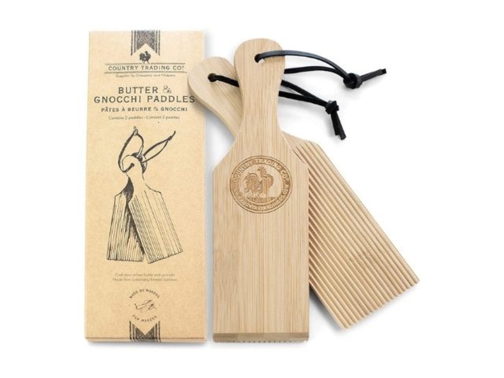 Prepare a perfect feast with these butter and gnocchi paddles. Image: Amazon Australia