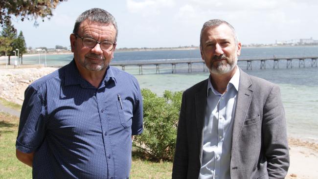 Ceduna Mayor Ken Maynard and council CEO Tim Coote. Picture: Andrew Brooks