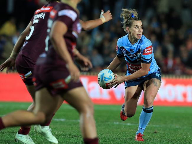 Sam Bremner shows her stuff in front of a packed North Sydney Oval. Picture: Adam Head