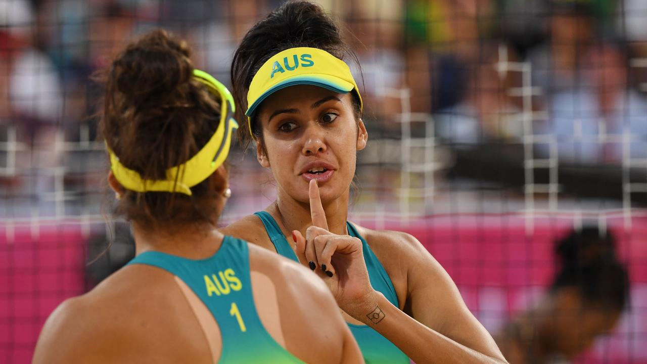 Taliqua Clancy and Mariafe Artacho Del Solar at the Commonwealth Games in 2018.