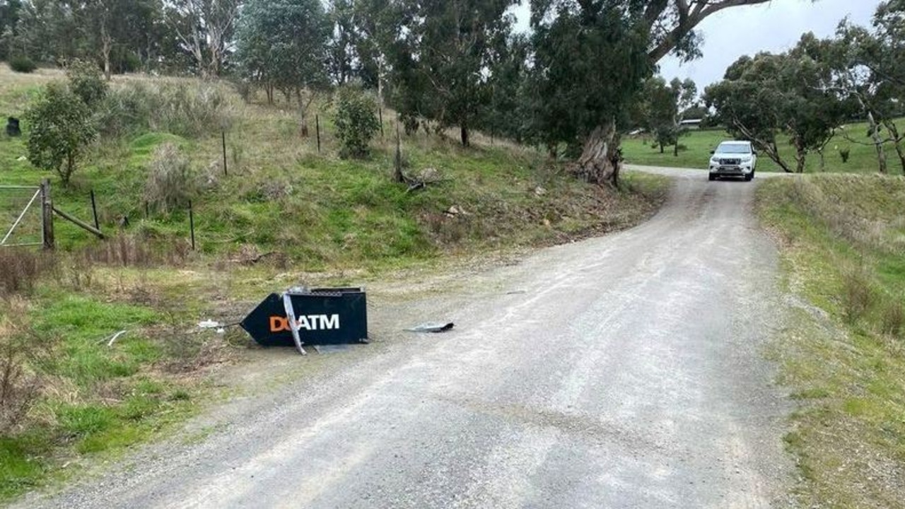 An ATM allegedly stolen an early morning ram raid has been found on a regional road. Picture: SA Police