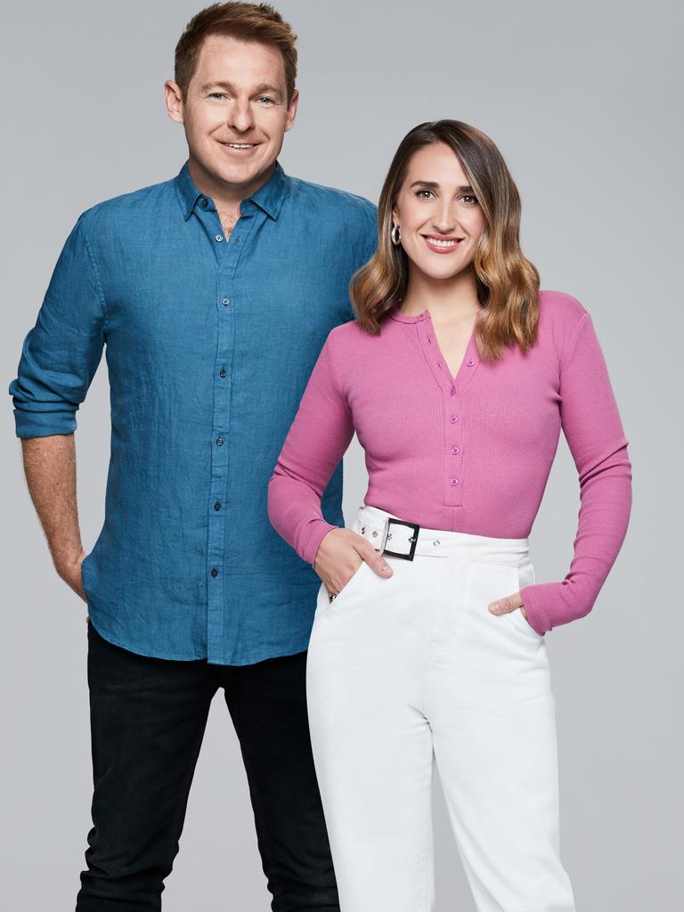 KIIS 101.1 breakfast hosts Jase Hawkins and Polly ‘PJ’ Harding.