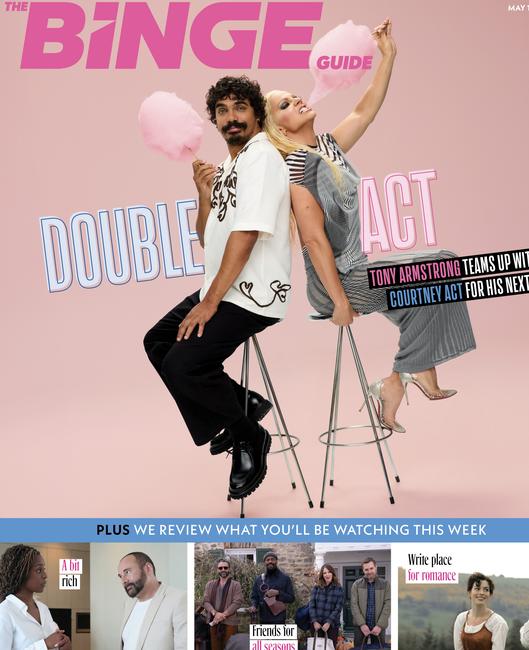 The duo appear on the cover of The Binge Guide. Picture: Nick Wilson