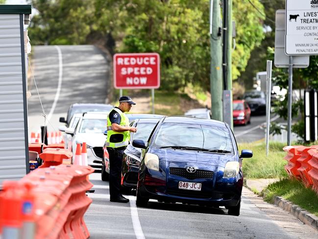 A border checkpoint at Coolangatta last week. Picture: NCA NewsWire / Dan Peled