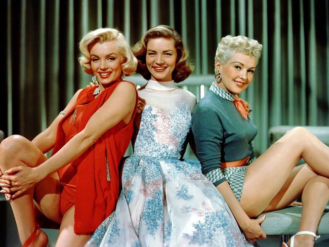 Threesome ... Marilyn Monroe (left), Lauren Bacall and Betty Grable in scene from film How To Marry A Millionaire.