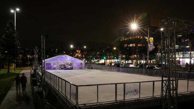 The Ice Rink, Bondi Beach, which was supposed to open on Monday as part of the Bondi Festival. Picture: Justin Lloyd.