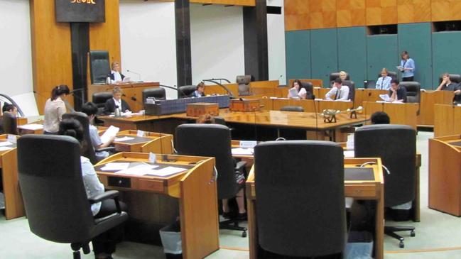 Mr MacDonald approved bail on the condition that Mr Malady could not contact any politicians — from Federal to local state and territory representatives — and he could not go within 100m of the parliament. Picture: Legislative Assembly of NT