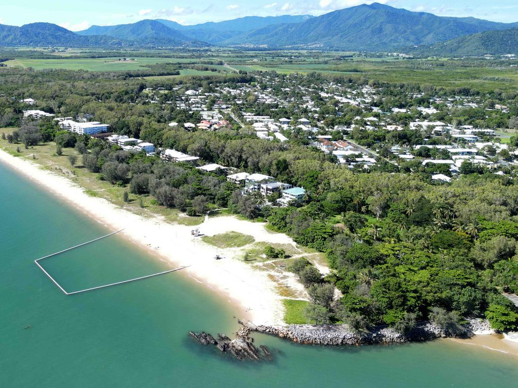 Aerial photo of Yorkeys Knob beach in the northern beaches region of Cairns. Picture: Brendan Radke