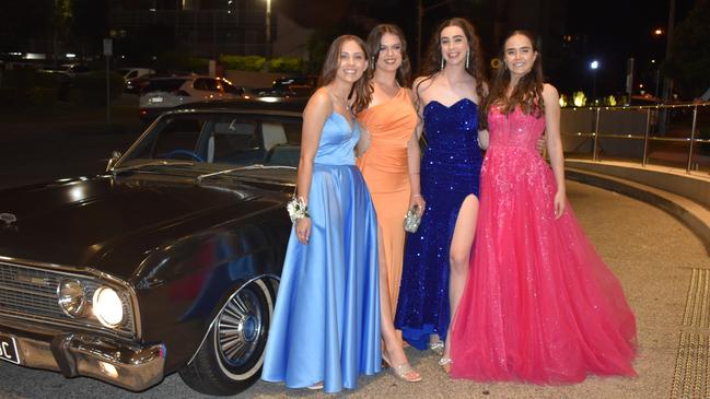 Sophie B, Vaitiare H, Dahli J and Imogen U at the Siena Catholic College Yr 12 Benefit Ball (formal 2024).