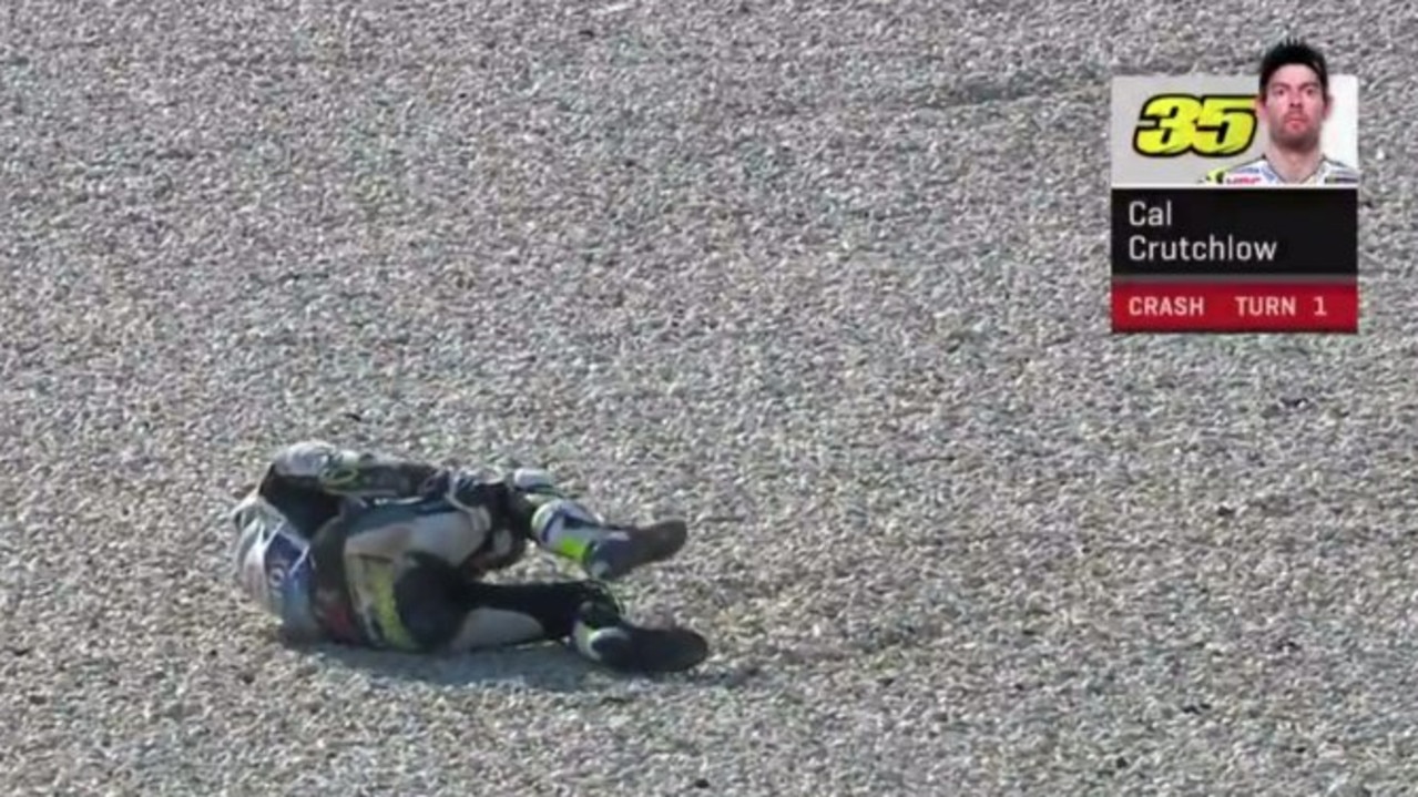 Cal Crutchlow broke his ankle in a crash during MotoGP Free Practice 2 at Phillip Island for the Australian Motorcycle Grand Prix.