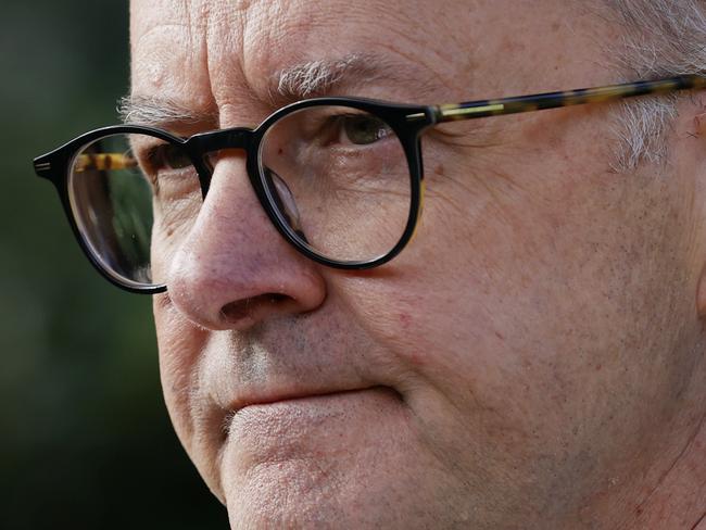 SYDNEY, AUSTRALIA - MAY 19: Australian Labor Leader Anthony Albanese speaks to the media during a visit to a Goodstart Early Learning Centre in West Ryde  on May 19, 2022 in Sydney, Australia. The Australian federal election is 21 May.  (Photo by Lisa Maree Williams/Getty Images)