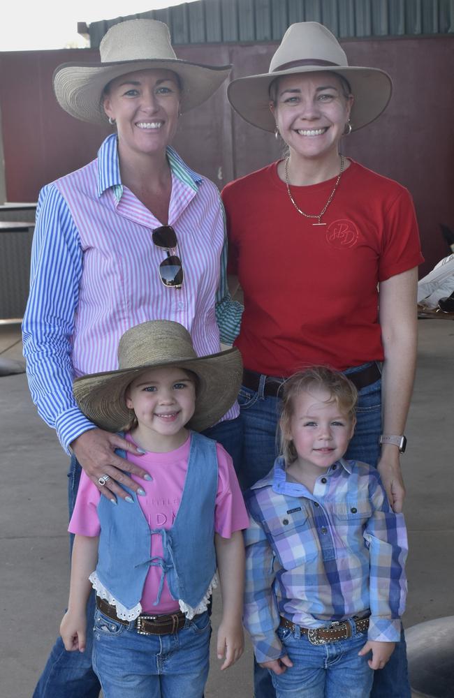 Linda Richardson, Tyneille Nicholas, Addison Richardson and Paisley Nicholas at the 23rd annual Paradise Lagoons Campdraft on May 10, 2025.