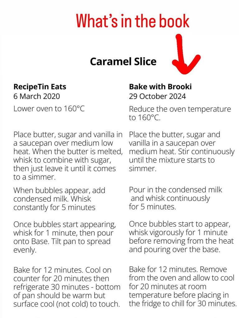 A screenshot of Maehashi's post showing a later date beside Bellamy’s recipe.