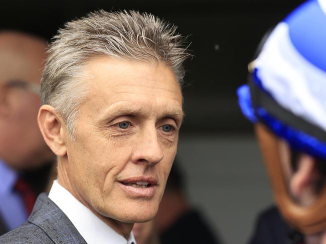 KEMBLA GRANGE, AUSTRALIA - NOVEMBER 20: Mark Newnham looks on after winning race 3 the Canadian Club Benchmark 78 Handicap with Dragonstone during Sydney Racing at Kembla Grange Racecourse on November 20, 2021 in Kembla Grange, Australia. (Photo by Mark Evans/Getty Images)