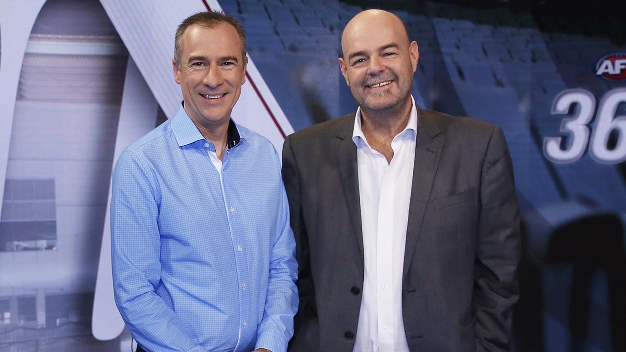 Gerard Whateley &amp; Mark Robinson on the new *AFL 360 *set.