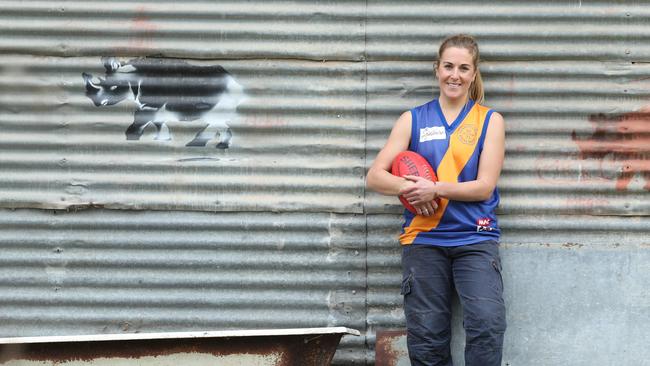 Casey McElroy, 27, on the family farm at Marcollat. Picture: Tait Schmaal