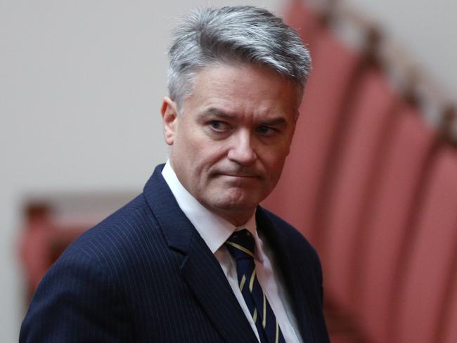 The government’s chief Hanson-ese translator, Senator Mathias Cormann. Picture: Gary Ramage