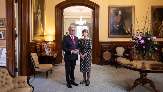 Governor Paul de Jersey and wife Kaye at Government House. Picture: David Kelly