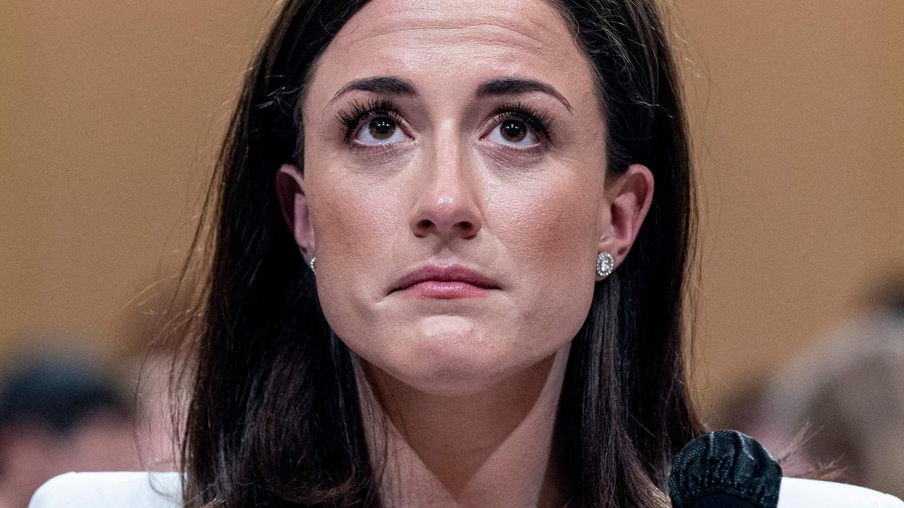 Cassidy Hutchinson, a former staffer in the White House, during her testimony before Congress this week. Picture: Andrew Harnik/AFP