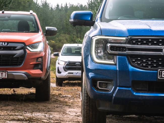 Dual-cab ute comparison test: Ford Ranger XLT, Toyota HiLux SR, Isuzu D-Max X-Terrain.