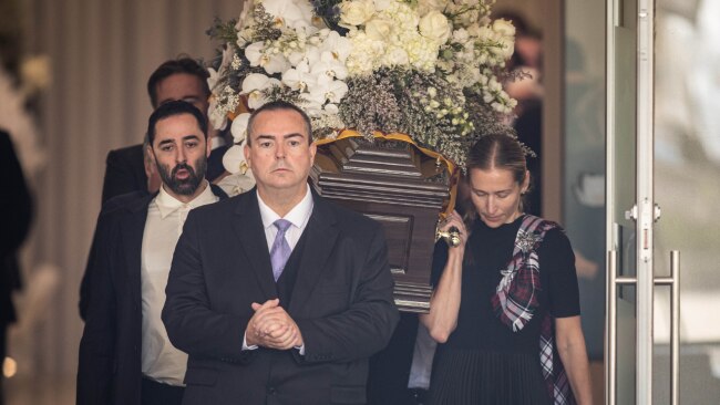 Jock Zonfrillo’s wife and their four children were present at a private service, alongside esteemed colleagues and close friends from the culinary world. Source: News Corp.