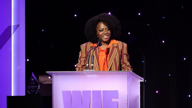 Viola Davis speaks onstage. Photo by Emma McIntyre/Getty Images