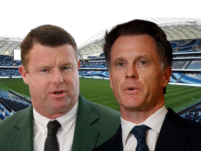 Rabbitohs chair Nick Pappas and chief executive Blake Solly met with NSW premier Chris Minns