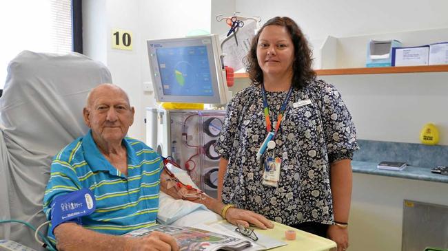 HELPING HAND: Dialysis patient Bob Kent received help from Bundaberg Hospital Social Worker Sarah Birch to organise care for his wife while he receives treatment. Picture: Geordi Offord