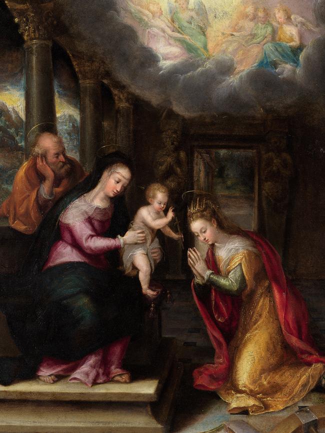 EMBARGO FOR WISH 04 AUG 2023. FEE MAY APPLY. Mystic Marriage of St Catherine (1574-1577) by Lavinia Fontana at the NGV.