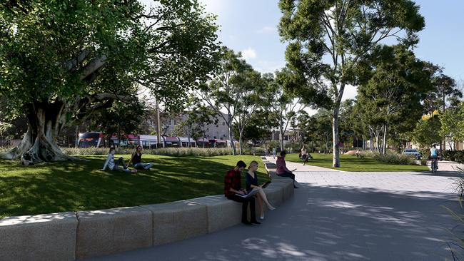 Artist impression of the upgraded Wimbo Park, Surry Hills. Picture: Supplied