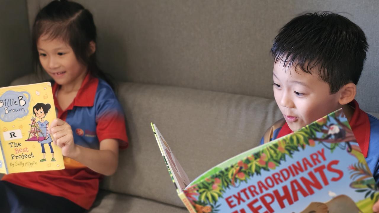 Rosebery Primary School students and twins Justin and Ivanka Zheng take on the 2024 Chief Minister's Reading Challenge.