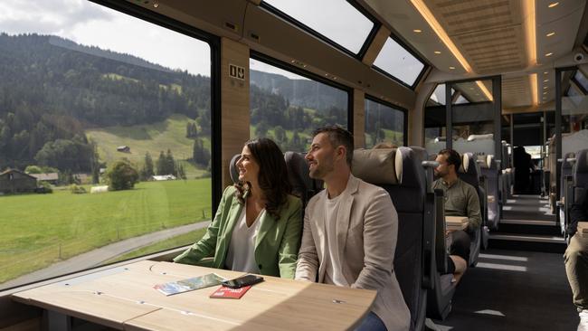 Switzerland by train offers breathtaking views.