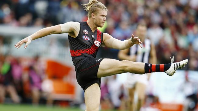 Michael Hurley playing for Essendon before his suspension. Picture: Michael Klein