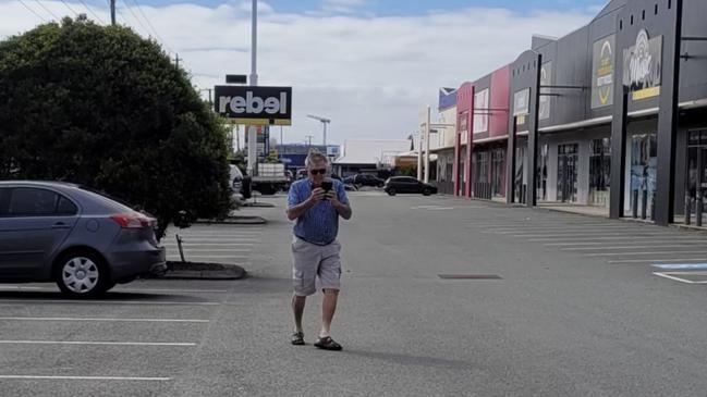 Sunshine Coast mayoral candidate Michael Burgess spotted at a shopping complex shortly after the election signs were removed along Nicklin Way, Minyama. Picture: Supplied