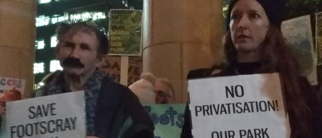 Footscray Park protesters at last night’s meeting.