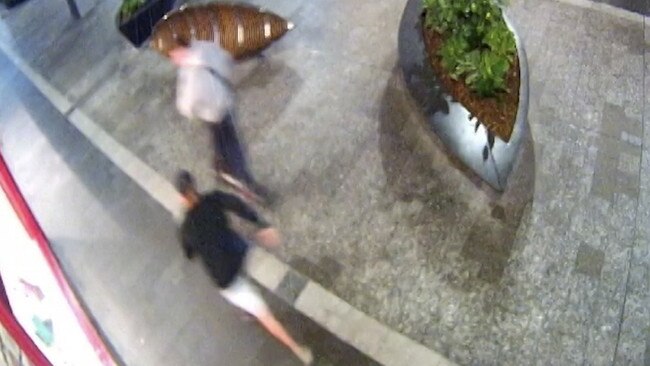 Police have released CCTV footage of two teens who may be able to help with investigations after a four-year-old boy was allegedly struck by an e-scooter in Springfield. Picture: Police Media.