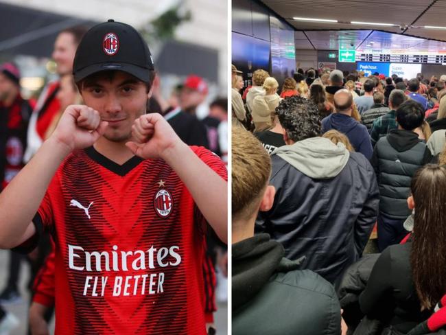 Fans catching the train have been left fuming. Photo: Getty Images and Twitter